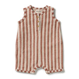 Wilson & Frenchy - Cherry Cola Stripe Organic Terry Growsuit