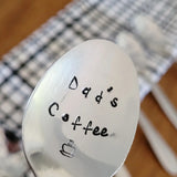 Samantha's Studio - "Dad's Coffee" Quote Cutlery (Spoon), Hand Stamped Cutlery