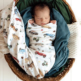 Snuggle Hunny - Vintage Cars Organic Muslin Wrap