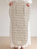 Linen Label - Pram Liner- Stripe Quilt - Oatmeal & Stripe