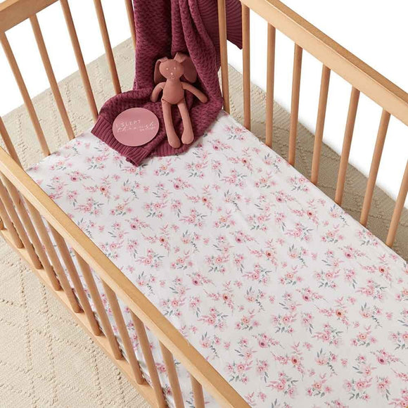 Snuggle Hunny - Fitted Jersey Cot Sheet - Camille