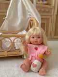 SALLI COLLECTIVE - 🍓 Strawberry Frilled Bib & Diaper Doll Set