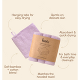 Kiin - Wash Cloths 3 Pack - Lilac