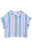 Milky - Big Girls - Crinkle Stripe Shirt