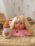 SALLI COLLECTIVE - 🍓 Strawberry Frilled Bib & Diaper Doll Set