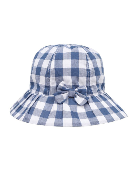 Bebe - Hallie Blue Check Sun Hat
