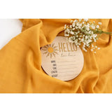 Timber Tinkers - Hello I'm Here Sun Wooden Birth Disc