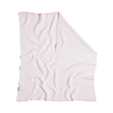 Living Textiles - 100% Cotton Knit Blanket - Blush Stripe
