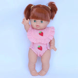 SALLI COLLECTIVE - 🍓 Strawberry Frilled Bib & Diaper Doll Set