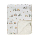 Living Textiles - Jersey Sherpa Blanket - Tractor Ride