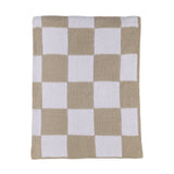 Living Textiles - Chenille Blanket - Checkered Taupe