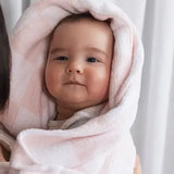 Living Textiles - Chenille Blanket - Checkered Pink