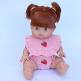 SALLI COLLECTIVE - 🍓 Strawberry Frilled Bib & Diaper Doll Set