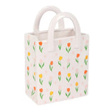 Lou Lou Bell - Tulip Print Ceramic Bag-Shaped Flower Vase