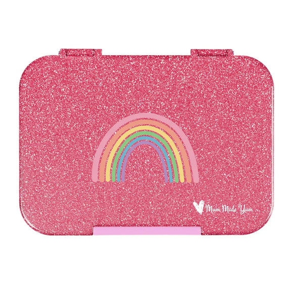 Mum Made Yum - Bento Lunchbox (Medium) - Sparkle Pink Rainbow 2.0
