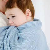 Living Textiles - Pram Knitted Blanket - Celestial Blue