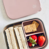 Cuddle Bug & Co - Stainless Steel Bento Box with Silicone Divider Cherry