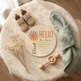 Timber Tinkers - Hello I'm Here Sun Wooden Birth Disc