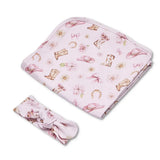 Snuggle Hunny - Jersey Wrap & Topknot Set - Boots & Bows