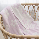 Living Textiles - Chenille Blanket - Purple Flowers