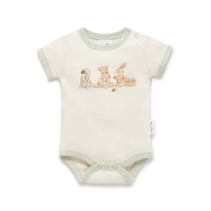 Aster & Oak - Teddy Picnic Print Onesie