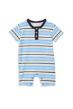 Milky - Baby Boys - Blue Stripe Henley Romper