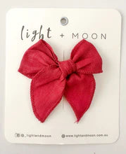 Light & Moon - Red Fable Bow Alligator Clip
