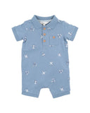 Bebe - HARLAN EMBROIDERED SS POLO ROMPER