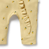 Wilson & Frenchy - Little Lemon Organic Waffle Ruffle Zipsuit