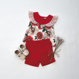 Love Henry - Baby Girls  Lucy Shorts - Red Linen