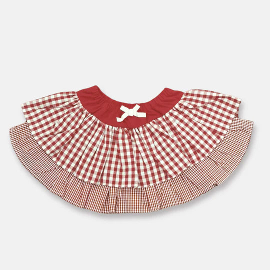 Love Henry - Baby Girls Frilly Pilcher Skirt - Red Checks