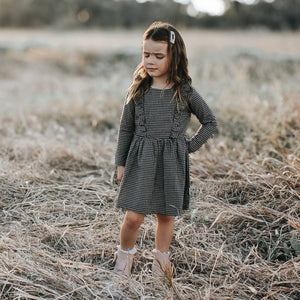 Love Henry - Girls Winter Florence Dress - Navy Gingham