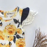 Love Henry - Baby Girls - Knit Romper - Lemon Floral