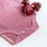 Love Henry - Baby Girls Knit Romper - Red Stripe