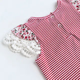 Love Henry - Baby Girls Knit Romper - Red Stripe