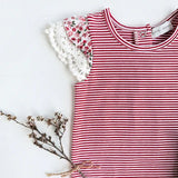 Love Henry - Baby Girls Knit Romper - Red Stripe