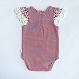 Love Henry - Baby Girls Knit Romper - Red Stripe