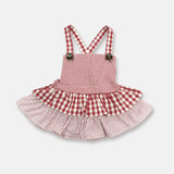 Love Henry - Baby Girls Frilly Playsuit - Red Checks