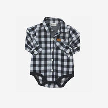 Love Henry - Baby Boys - Dress Shirt Romper - Large Navy Check