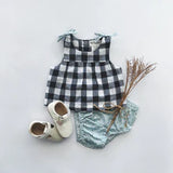 Love Henry - Baby Girls - Amelia Top - Navy Check