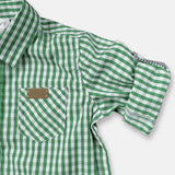 Love Henry - Boys Dress Shirt - Bright Green Check