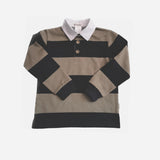 Love Henry - Boys Freddie Rugby Polo - Olive Stripe