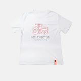 Love Henry - Boys Red Tractor Tee - White