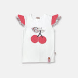 Love Henry - Girls Applique Top - Red Cherries