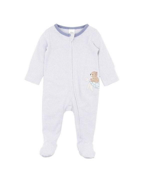 Bebe - AXEL STRIPE ORGANIC LS  ZIPSUIT