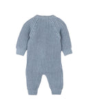 Bebe - BLUE KNITTED ZIP ROMPER