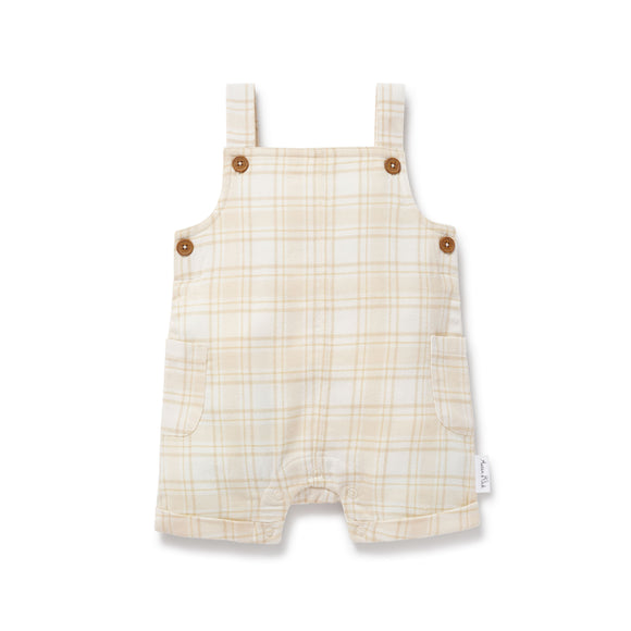 Aster & Oak - Beige Plaid Overalls
