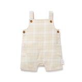 Aster & Oak - Beige Plaid Overalls