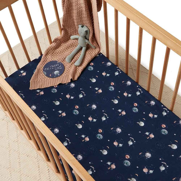 Snuggle Hunny - Fitted Jersey Cot Sheet - Milky Way