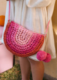 Acorn Kids - Pink Rainbow Straw Bag